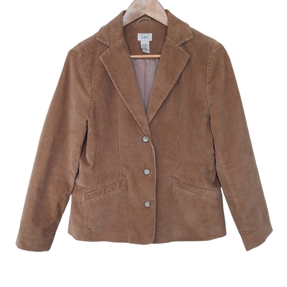 L.L. Bean Women’s Tan Corduroy Blazer Jacket - Picture 2 of 16